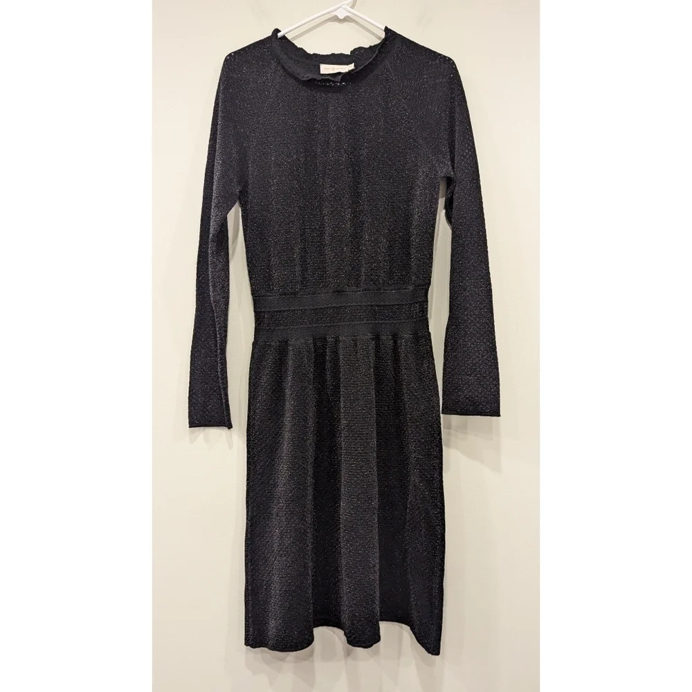 Tory Burch Isabelle Metallic Long Sleeve Dress Size Medium